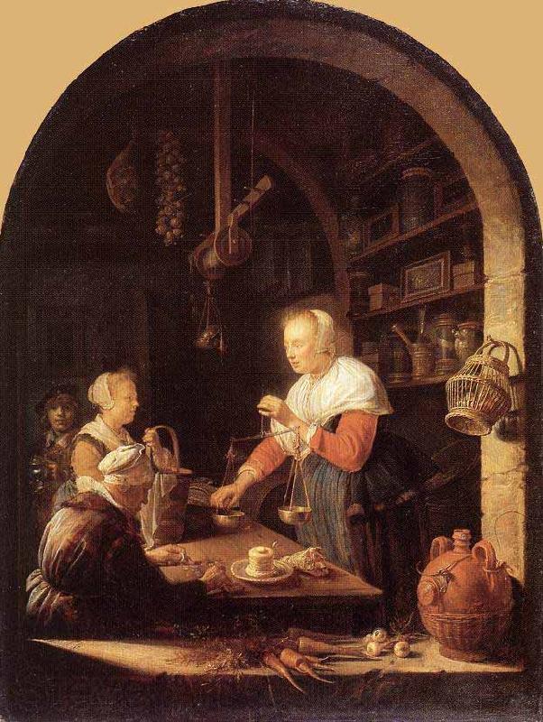 Gerrit Dou The Grocers Shop Norge oil painting art